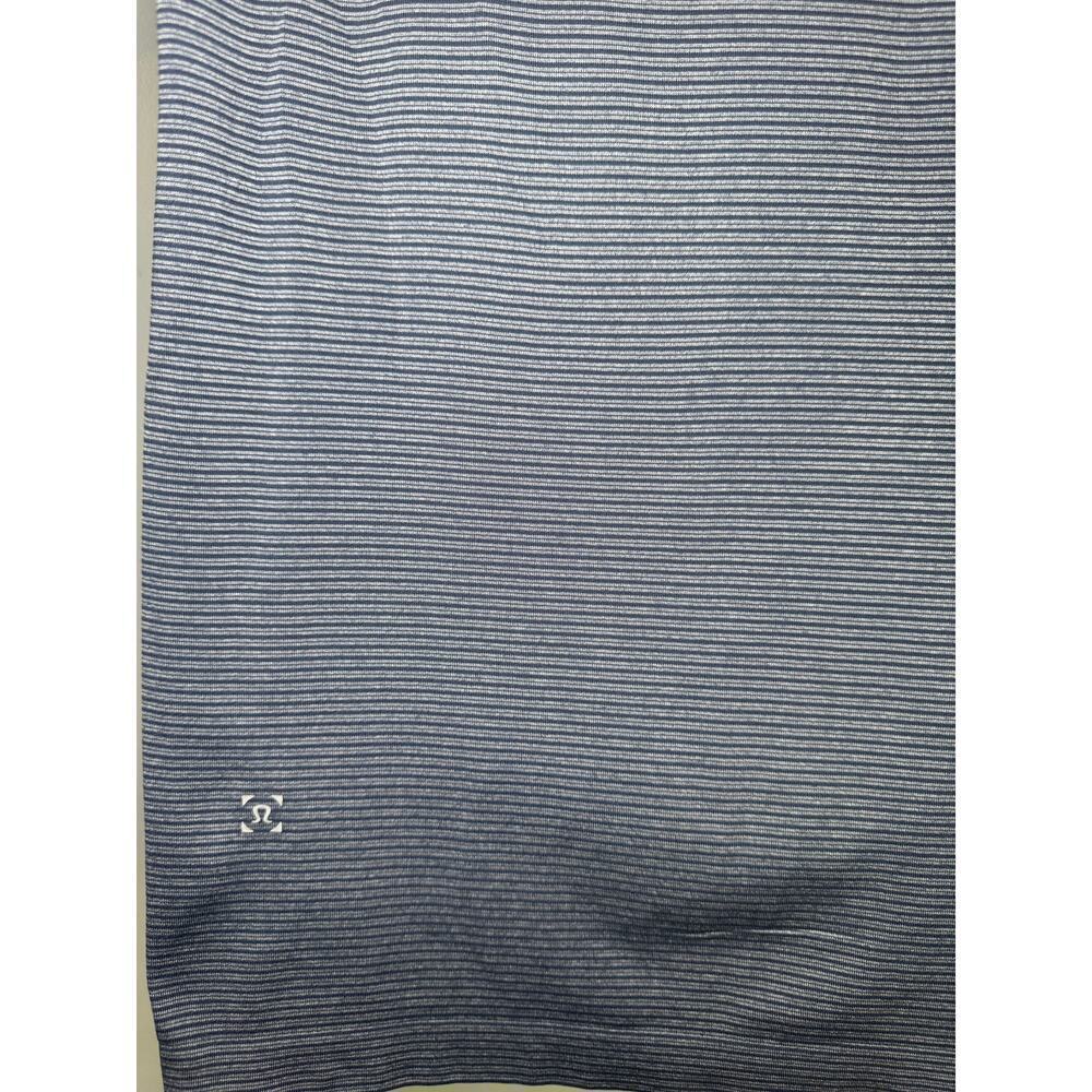 Lululemon Metal Vent Tech Polo Shirt Seamless Striped In Blue Grey Size Small - Picture 8 of 11